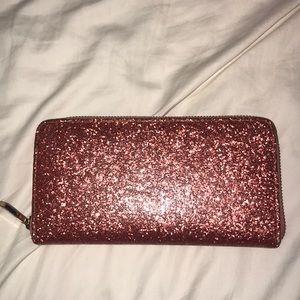 boutique rose gold glitter wallet